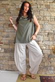 Oscar Drape Trapeze Tank Khaki